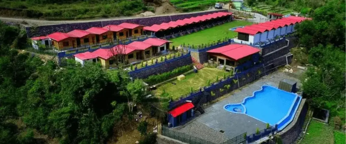 Riverside camping in Rishikesh — Swiss tents on Ganga bank